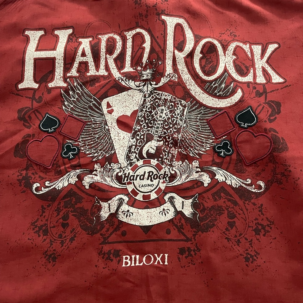 Hard Rock Cafe Men's Red button up red Shirt Biloxi new without tags large